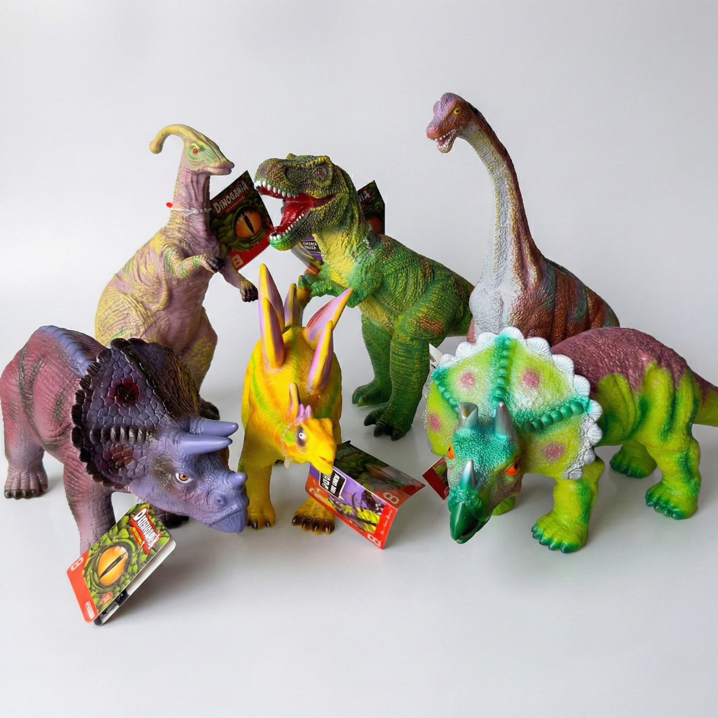 Set de 6 Dinosaurios Coleccionables Dinomanía (Tamaño Mediano) - Colección Basa | Dino Planet