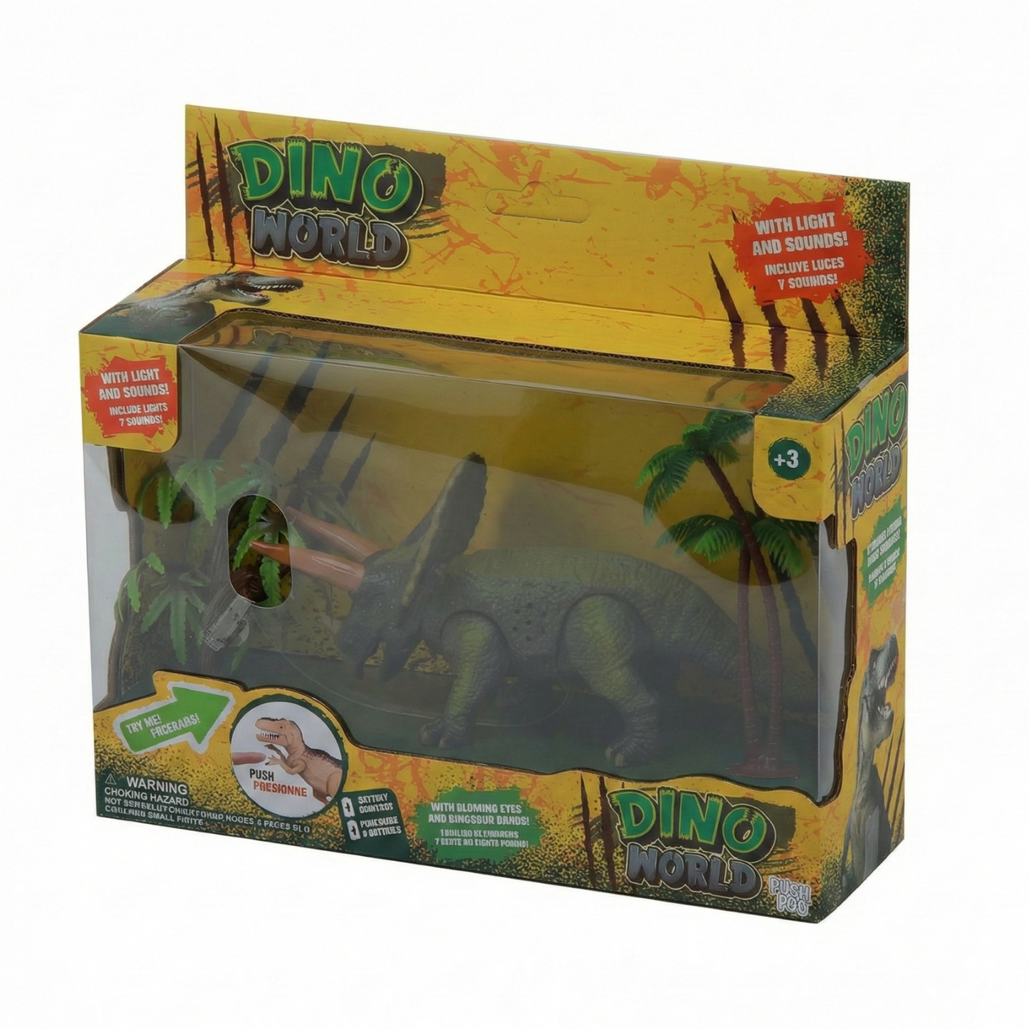 Figura de Dinosaurio Triceratops con Sonido Realista - Juguete Dino World