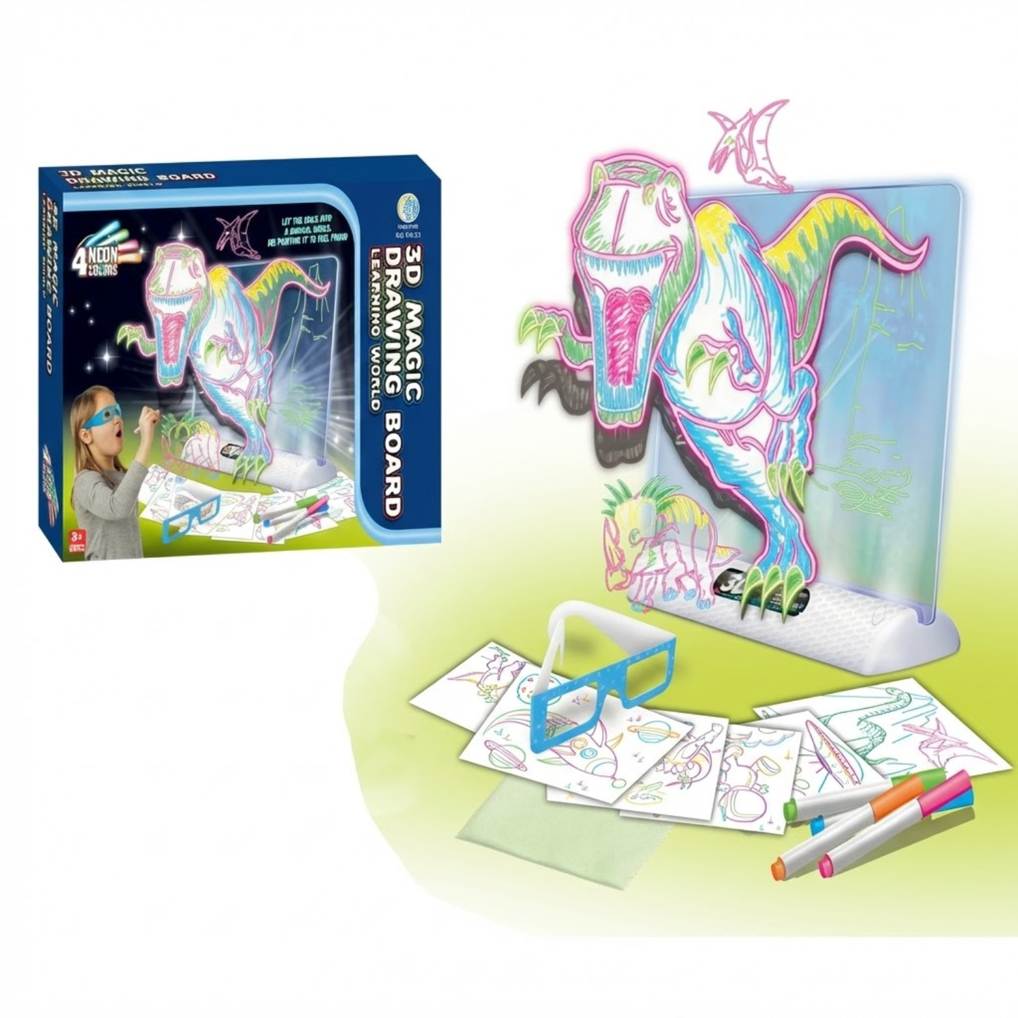 Pizarra Mágica 3D para Dibujar - Modelo T-Rex | Dino Planet