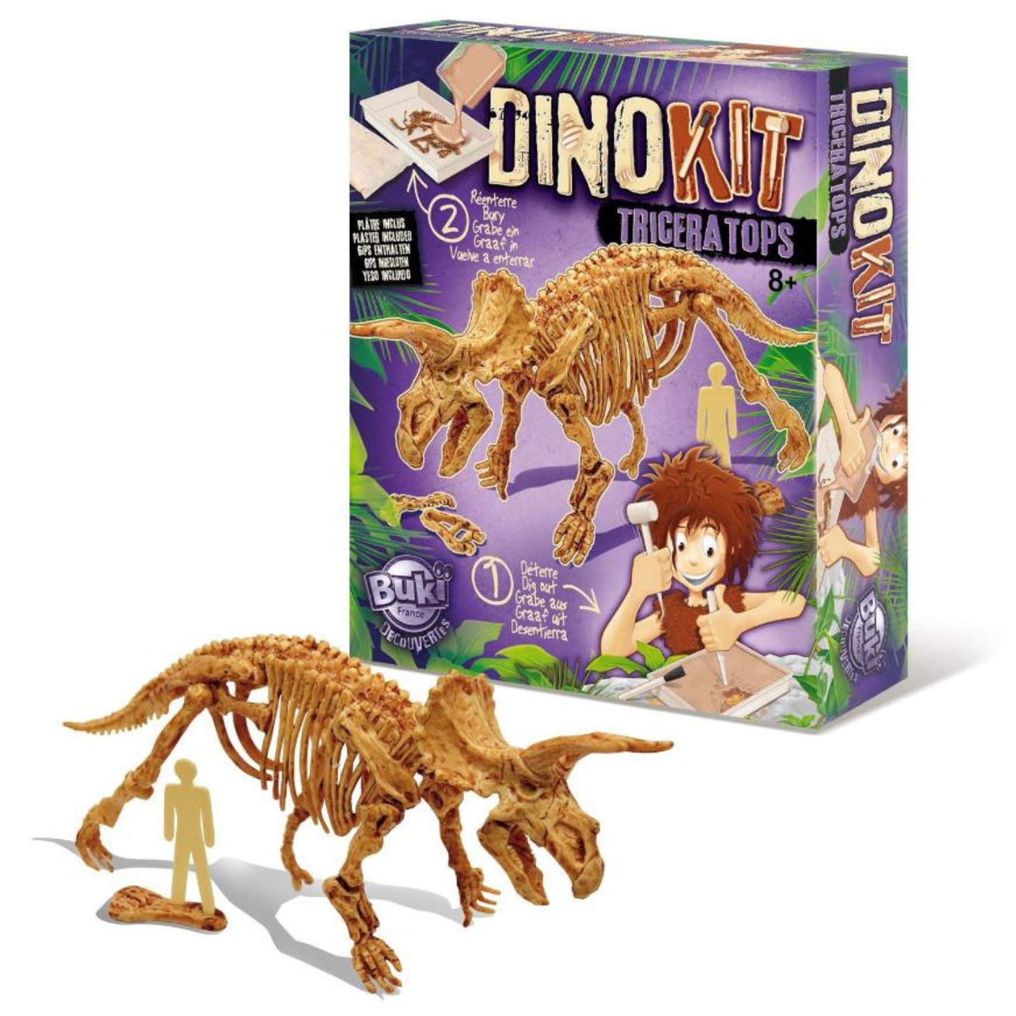Dino Kit Paleontológico Triceratops - Kit de Excavación Buki (Ciencia STEM)