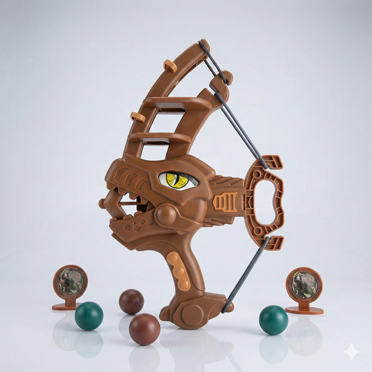 Arco y Ballesta de Dinosaurio (Dino Crossbow) con Dardos de Goma - Juego de Puntería Dino Planet