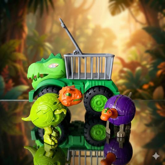 Camión Tractor de Transporte Dino Truck - Incluye 2 Huevos Transformables | Dino Planet