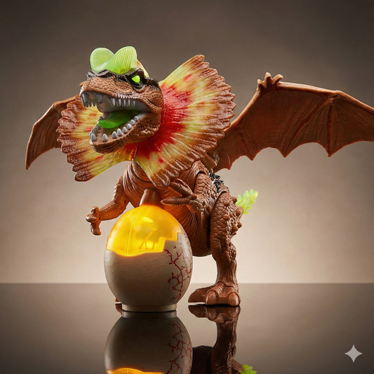 Figura de Dino Dragón Marrón Majestuoso con Base - Colección Épica Dino Planet