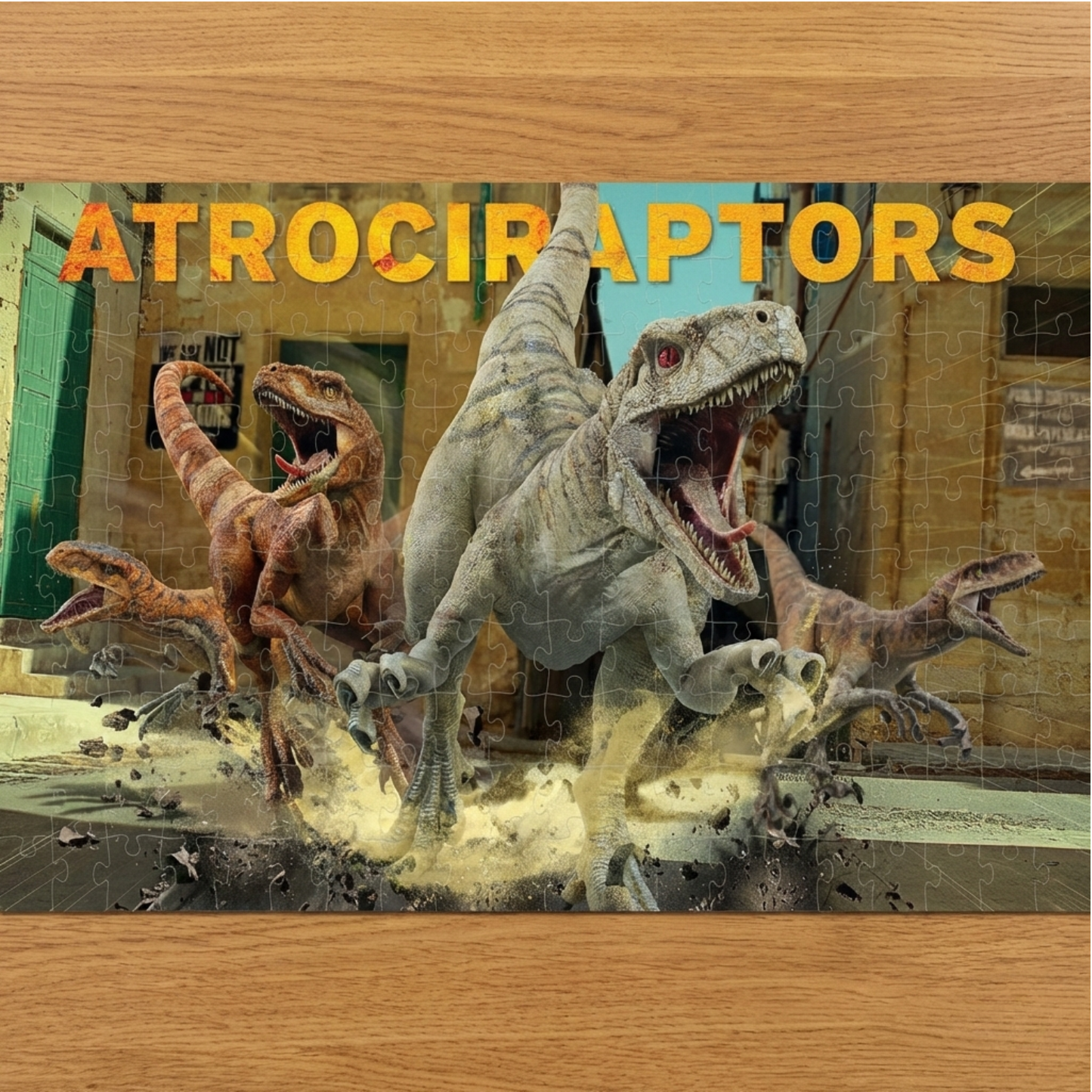 Rompecabezas 3D T-Rex vs Atrociraptor Mundo Jurásico (200 Piezas) - Juguete Prime 3D