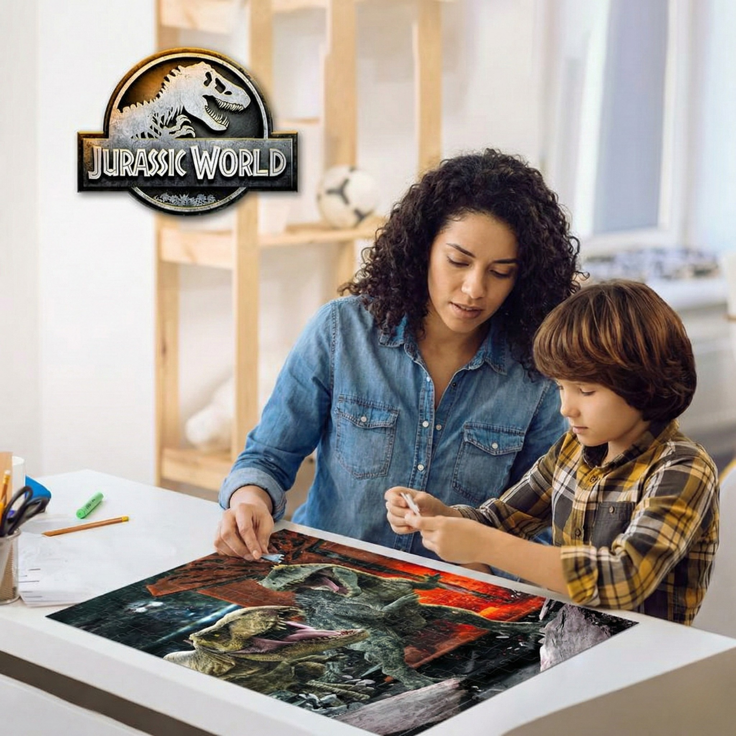 Rompecabezas 3D T-Rex vs Giganotosaurus Mundo Jurásico (150 Piezas) - Juguete Prime 3D