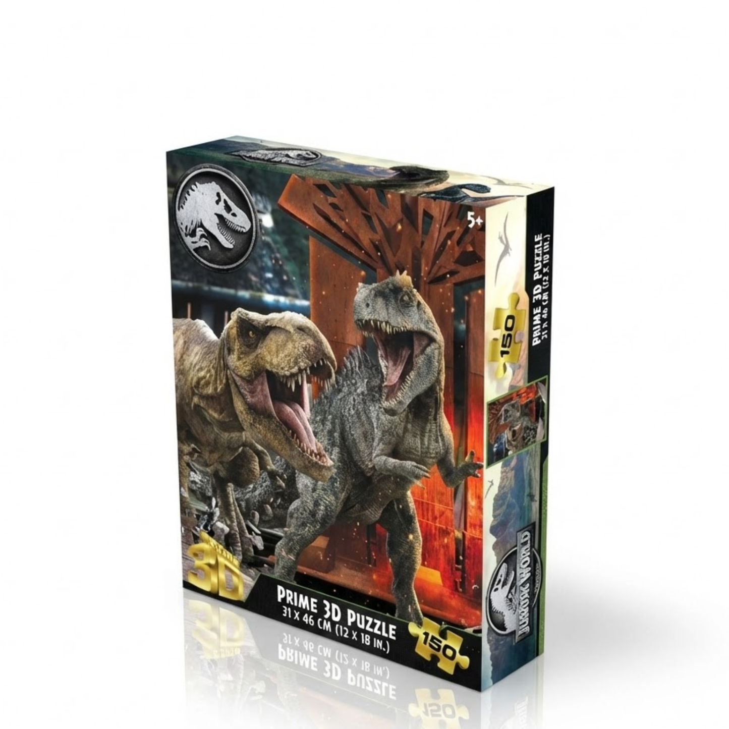 Rompecabezas 3D T-Rex vs Giganotosaurus Mundo Jurásico (150 Piezas) - Juguete Prime 3D