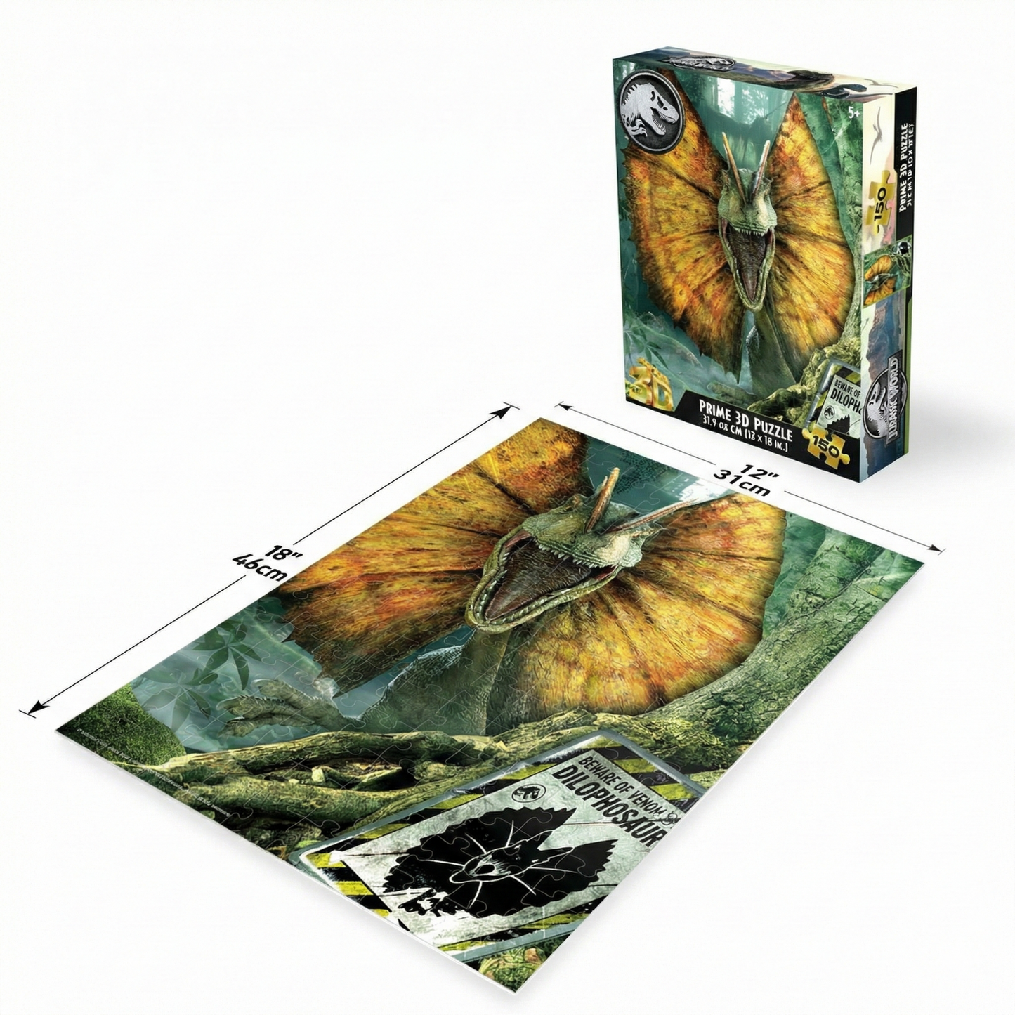 Rompecabezas 3D Dilofosaurio Mundo Jurásico (200 Piezas) - Juguete Prime 3D